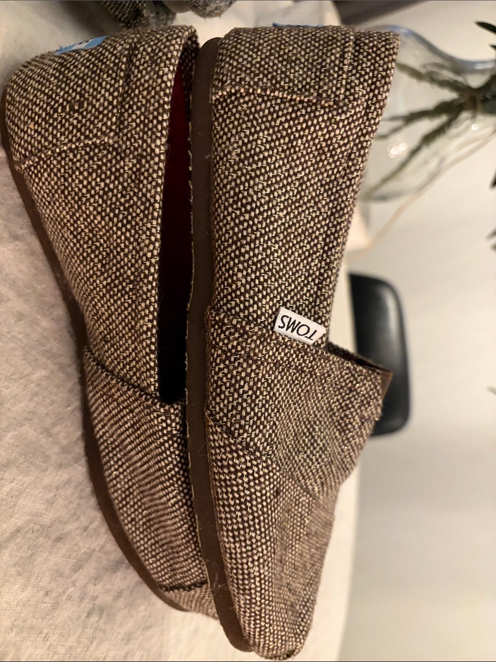 Retro TOMS (had awhile) Classic Slip-Grey/Black and Brown, priced as set of two - Picture 5 of 7
